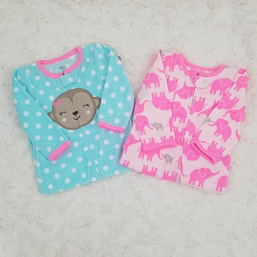🐘SOLD🐘Carter's Pajama Set of 2 Size 6-9 Mths - Picture 1 of 5